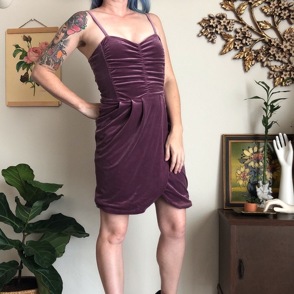 H&M Velvet Wrap Cocktail Dress - Picture 1 of 8